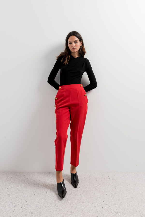 PANTS WITH GOLD BUTTONS