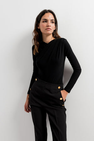 PANTS WITH GOLD BUTTONS