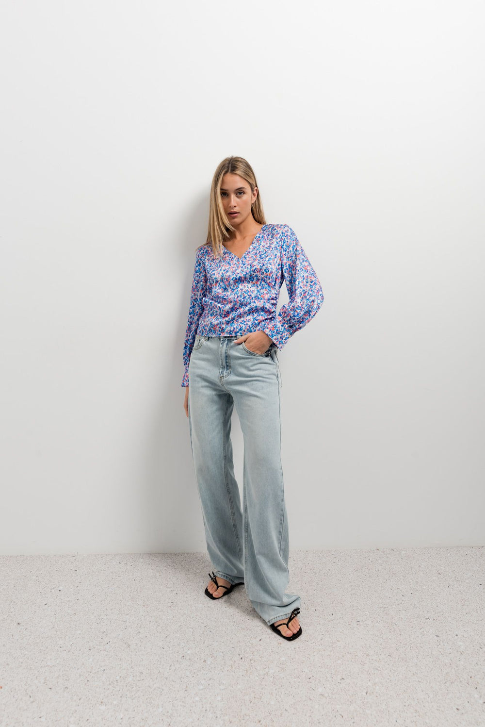 BLOUSE DOUBLE MARRON IMPRIMÉE