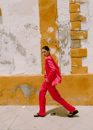 SATIN STRAIGHT PANTS