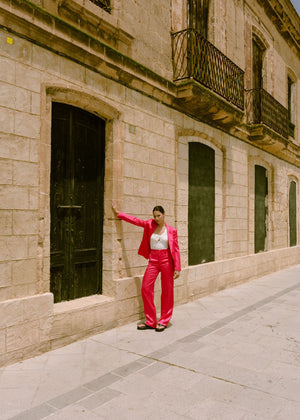 SATIN STRAIGHT PANTS