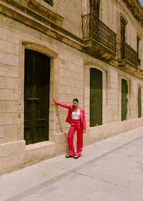 SATIN STRAIGHT PANTS