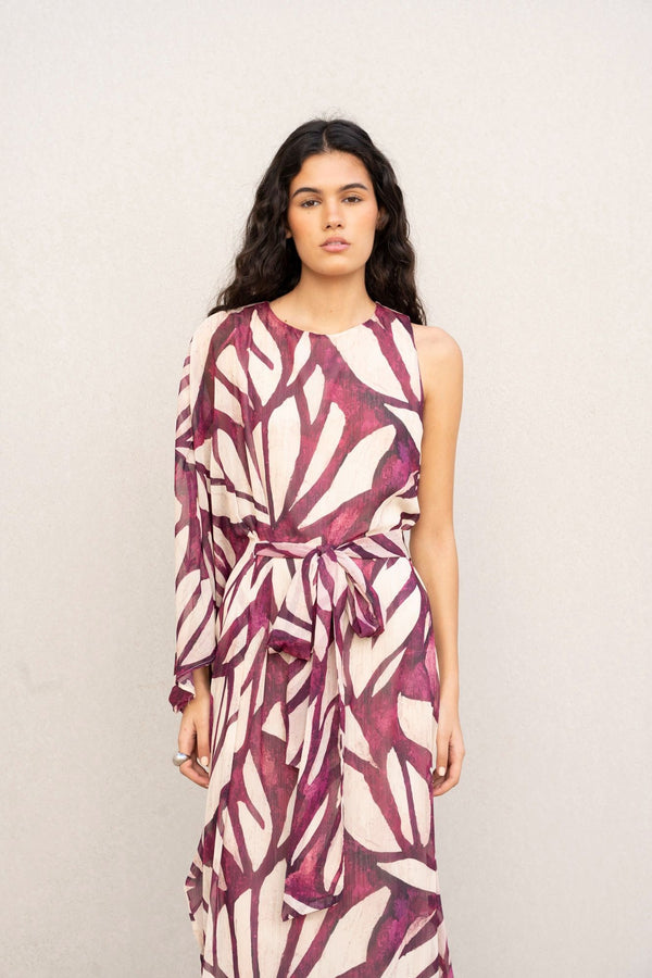 VESTIDO ASIMETRICO ESTAMPADO