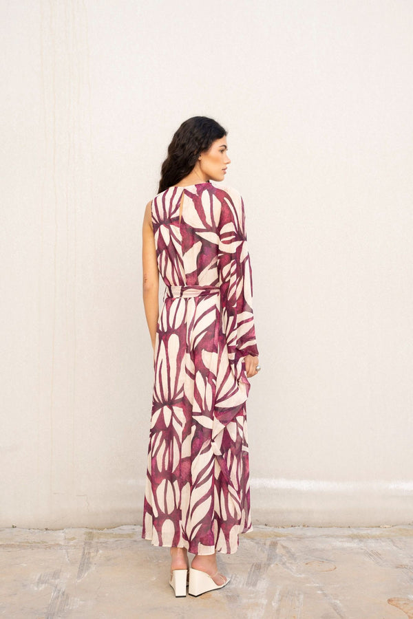 VESTIDO ASIMETRICO ESTAMPADO