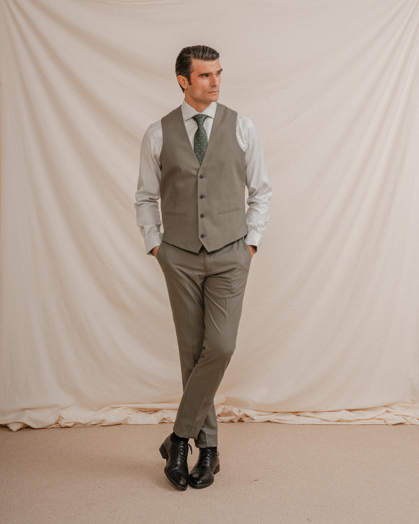 CHALECO TRAJE VERDE