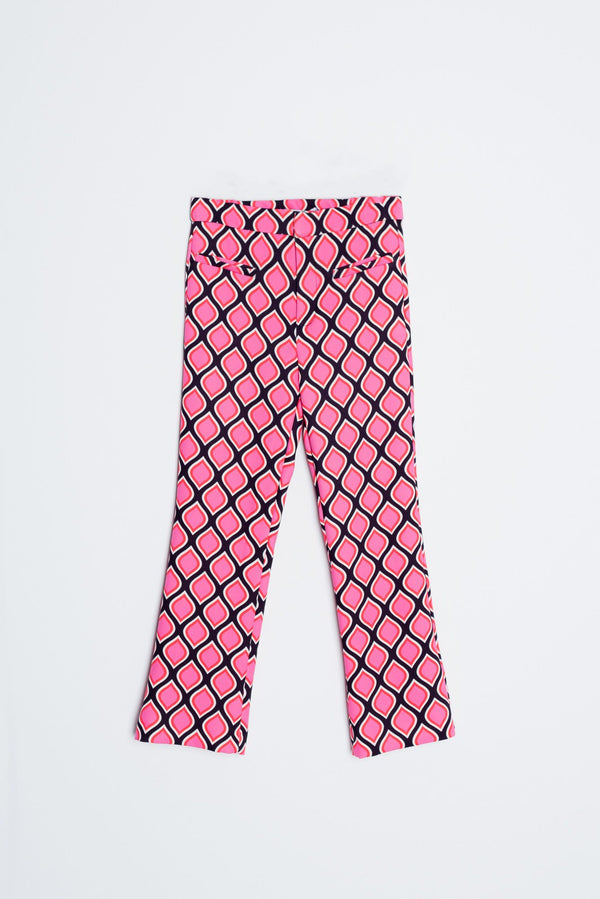 PRINTED MINI FLARE PANTS