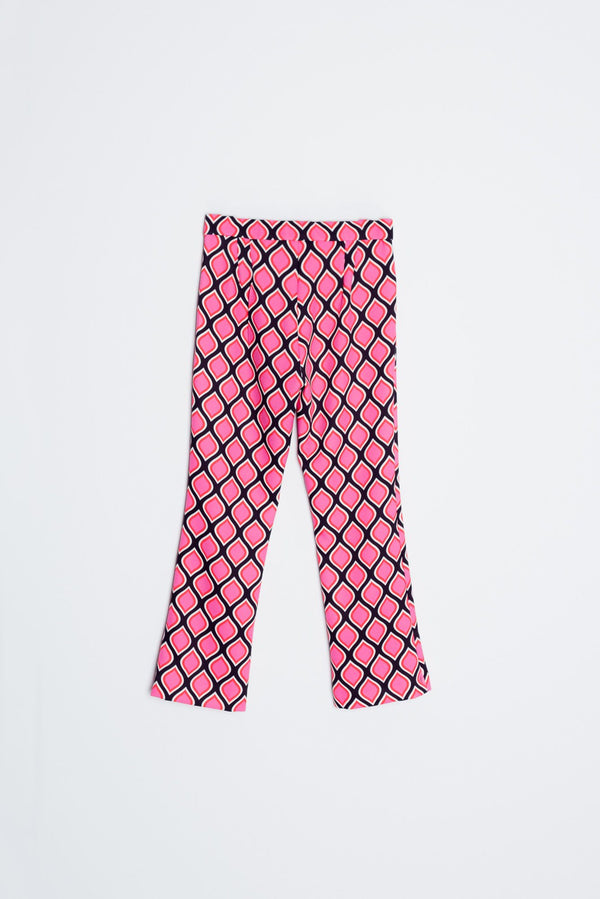 PRINTED MINI FLARE PANTS