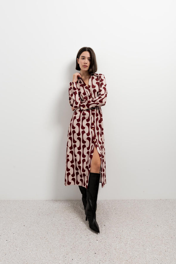 PRINTED SHIRT DRESS