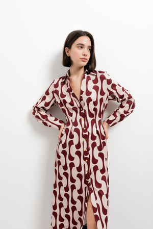 PRINTED SHIRT DRESS