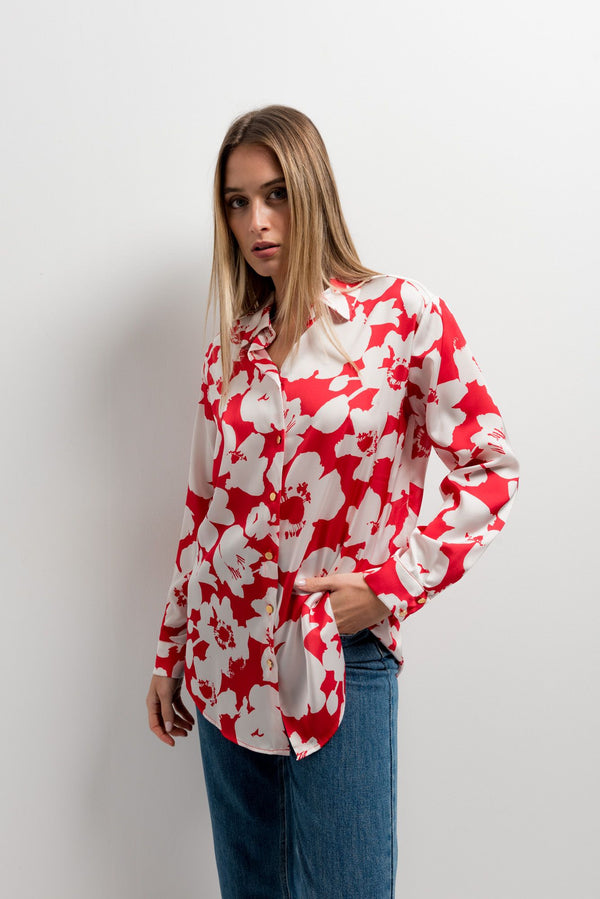 PRINTED SATIN SHIRT