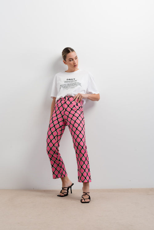 PRINTED MINI FLARE PANTS
