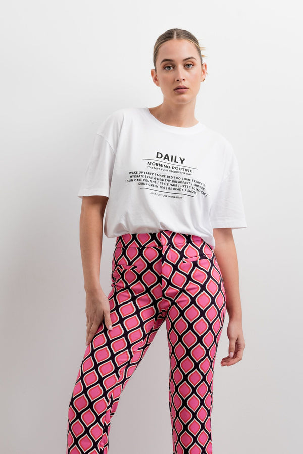 PRINTED MINI FLARE PANTS