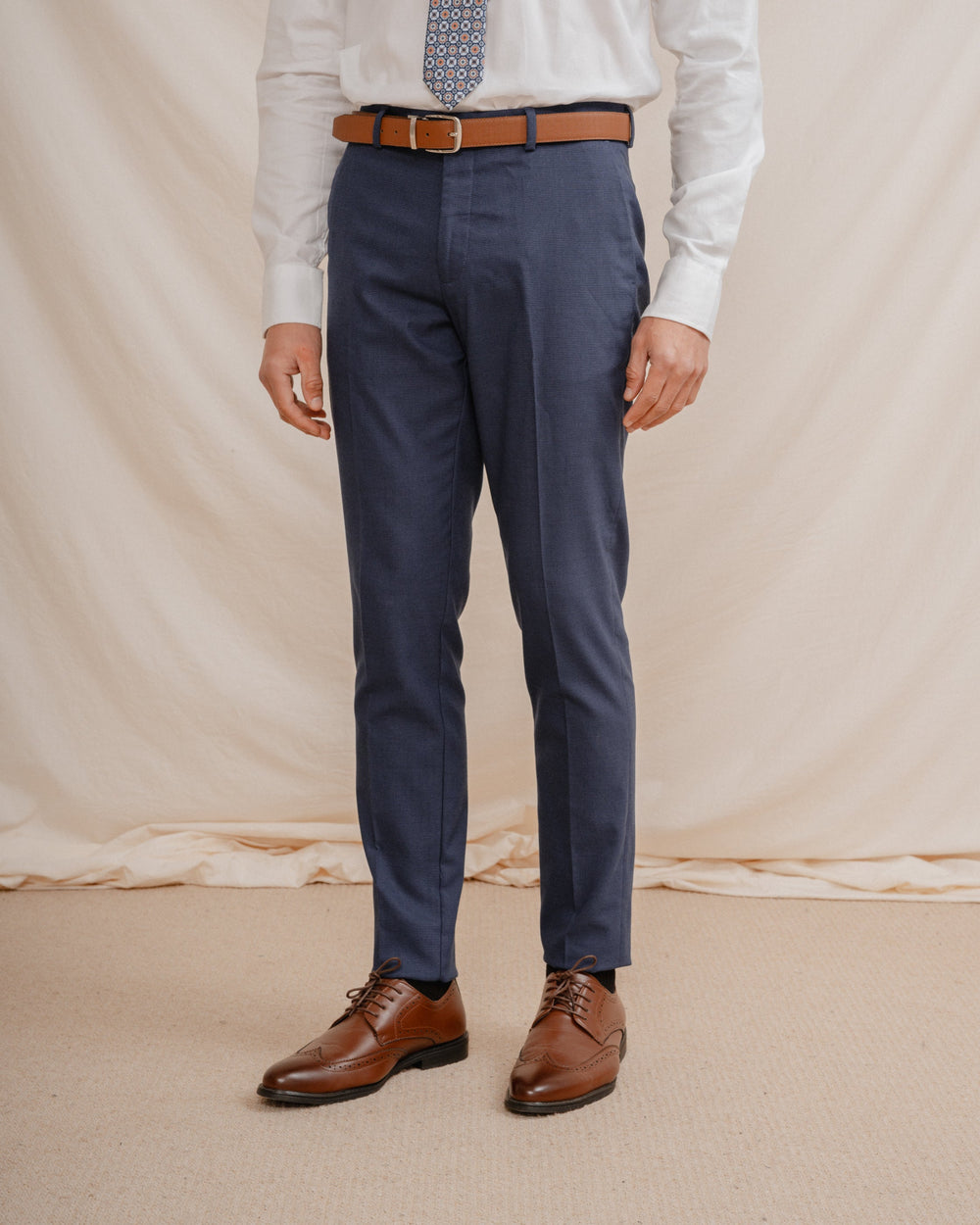 PANTALÓN TRAJE ESTRUCTURA AZUL