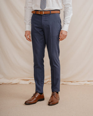 PANTALÓN TRAJE ESTRUCTURA AZUL