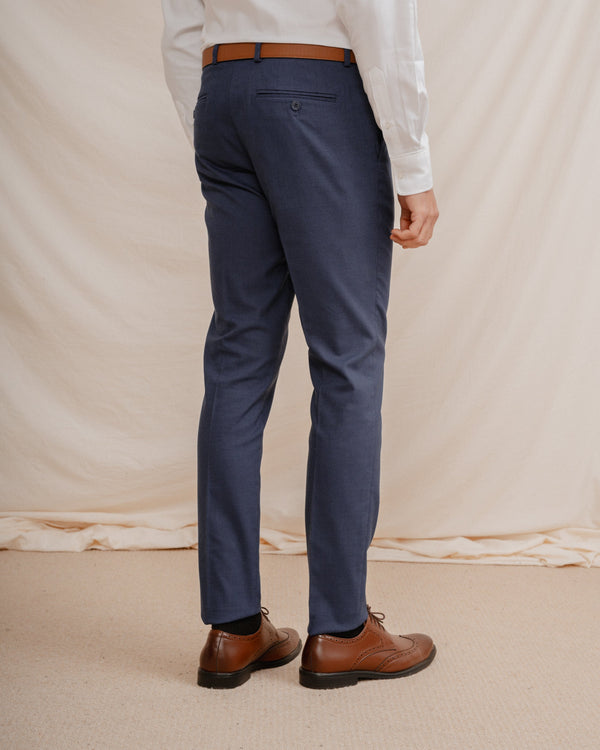 PANTALÓN TRAJE ESTRUCTURA AZUL