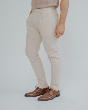 PANTALÓN CASUAL TRAJE PINZAS BEIGE
