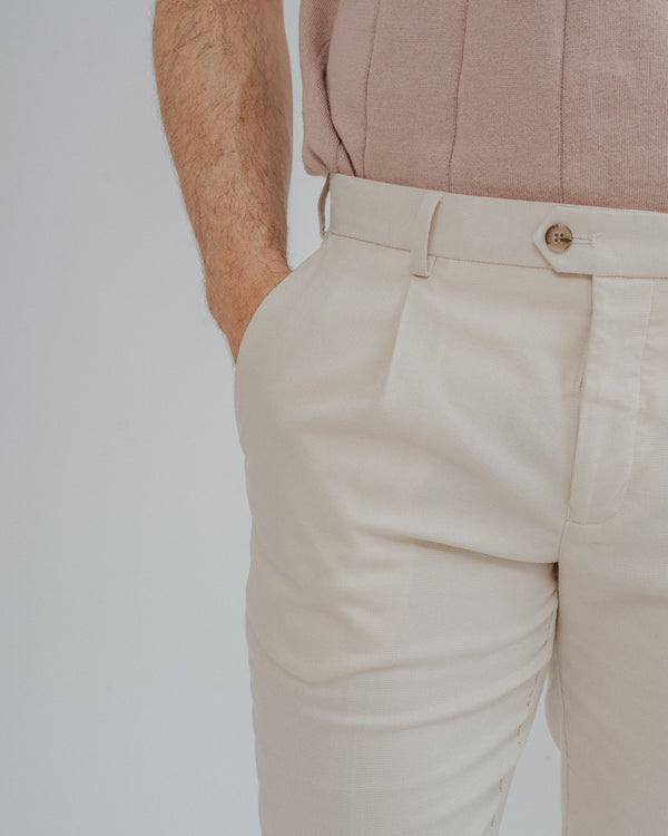PANTALÓN CASUAL TRAJE PINZAS BEIGE