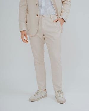 PANTALÓN CASUAL GOMA VESTIR BEIGE