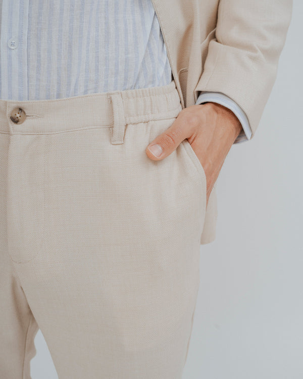 PANTALÓN CASUAL GOMA VESTIR BEIGE