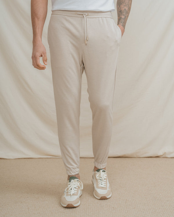 PANTALÓN TRAJE JOGGER CASUAL BEIGE