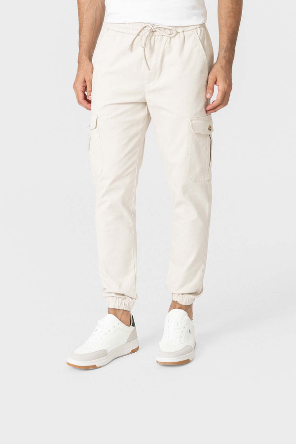 PANTALÓN JOGGER CARGO BEIGE