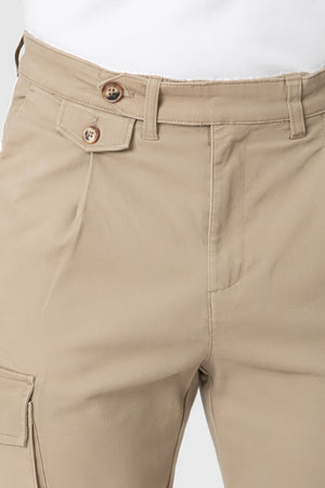 PANTALÓN CHINO CARGO PINZAS BEIGE