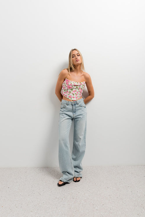 TOP CORSETERO FLORES