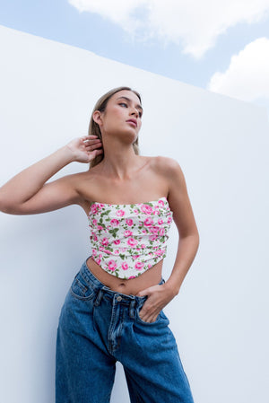 TOP CORSETERO FLORES