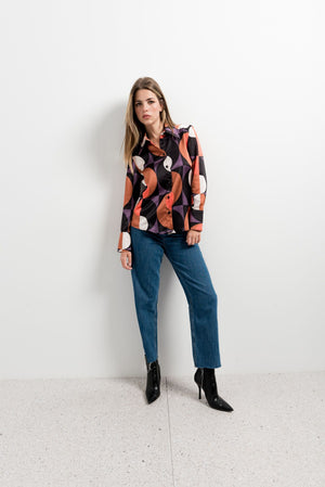 PRINTED SATIN SHIRT