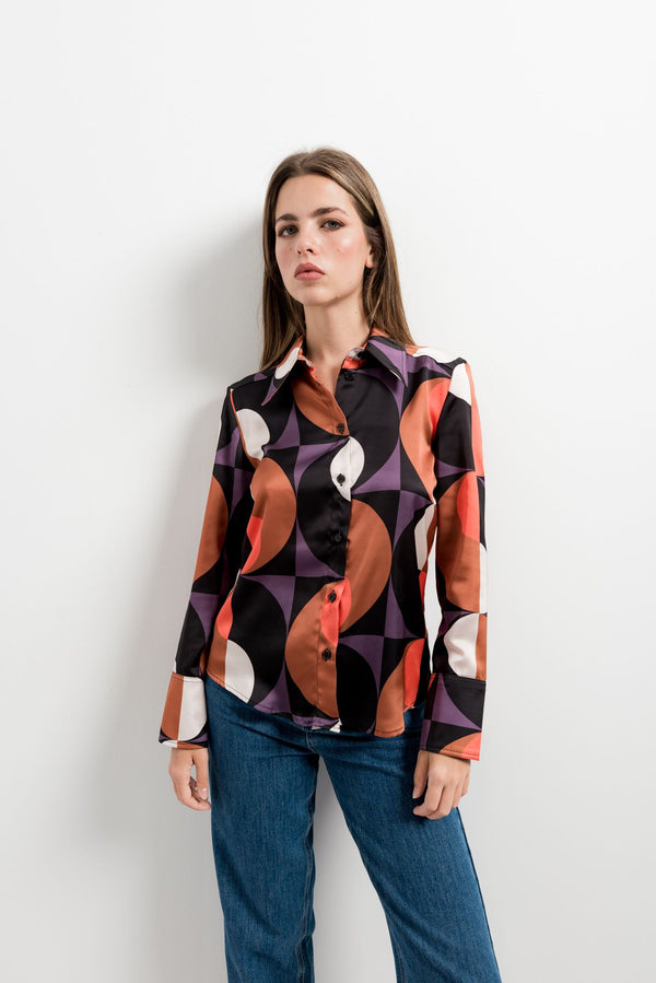 PRINTED SATIN SHIRT
