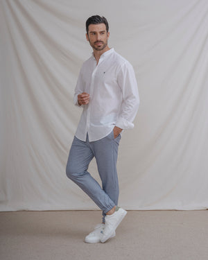 CAMISA FLAMÉ MAO CON LINO BLANCA