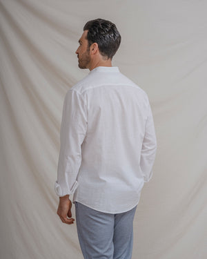 CAMISA FLAMÉ MAO CON LINO BLANCA