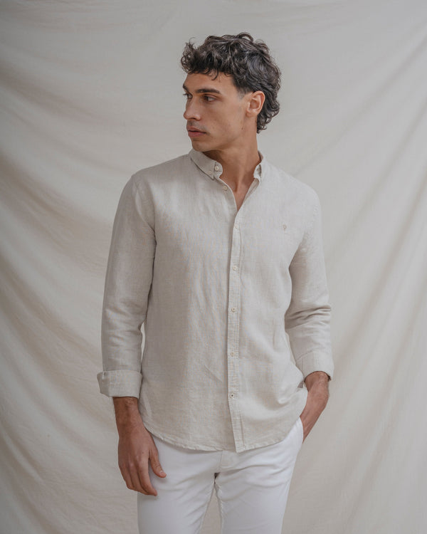 CAMISA LINO BEIGE