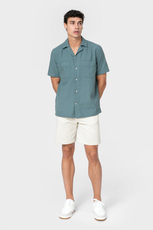 CAMISA LINO VERDE MANGA CORTA