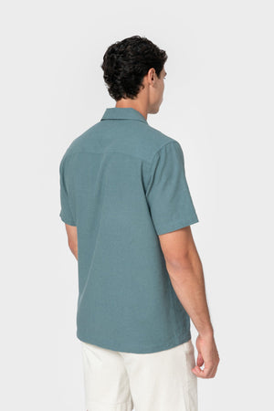 CAMISA LINO VERDE MANGA CORTA