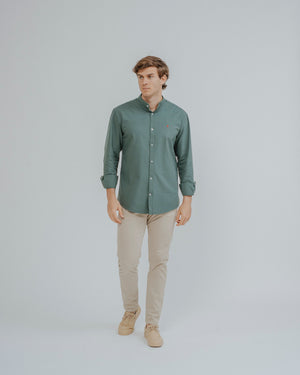 CAMISA OXFORD CUELLO MAO VERDE
