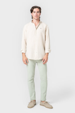 CAMISA CON LINO BEIGE