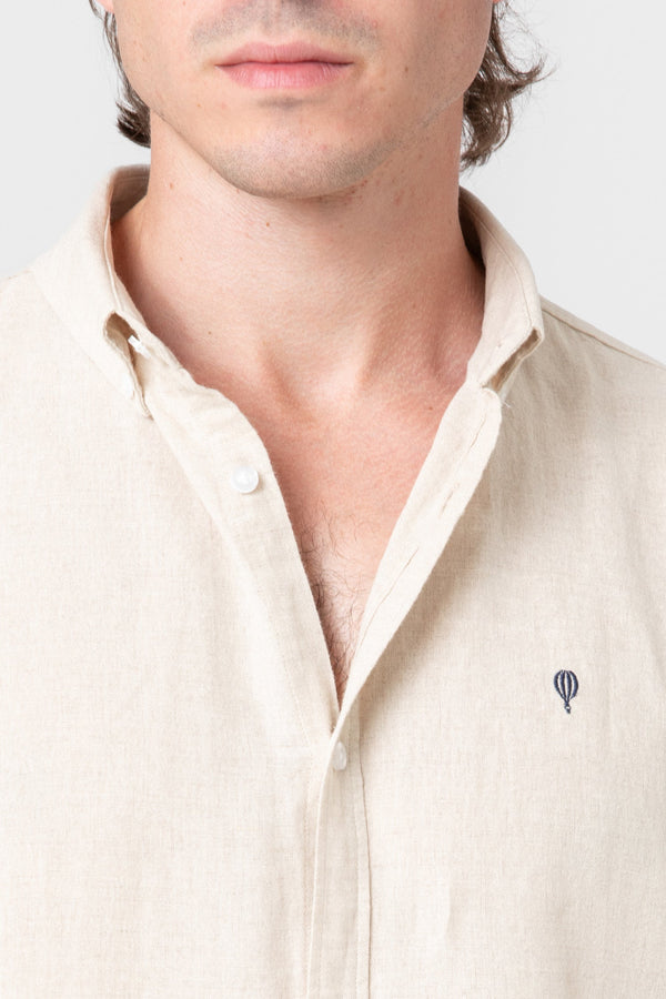 CAMISA CON LINO BEIGE