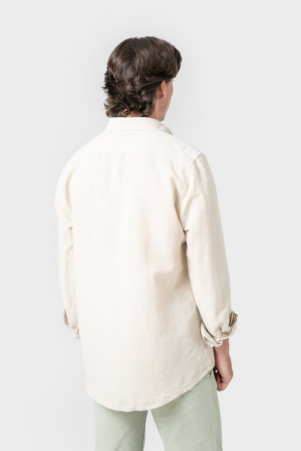 CAMISA CON LINO BEIGE