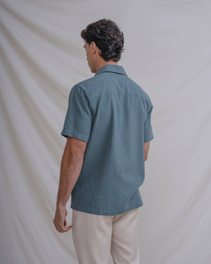 CAMISA LINO VERDE MANGA CORTA