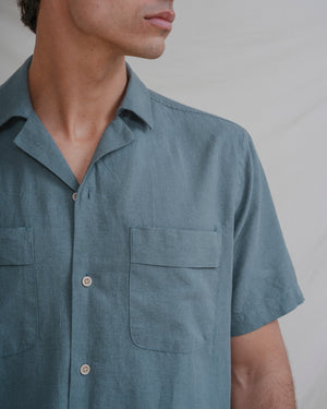CAMISA LINO VERDE MANGA CORTA