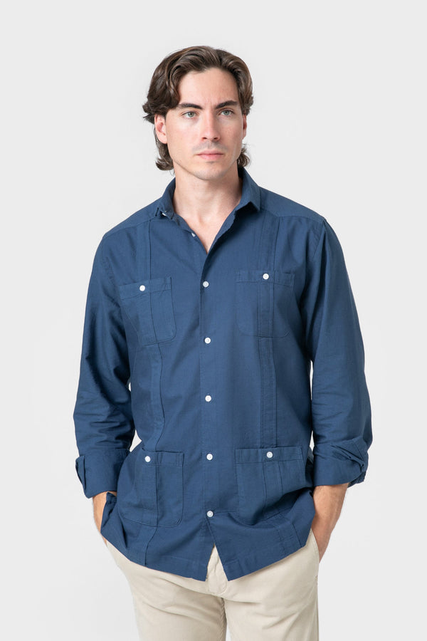 CAMISA CUBANA AZUL