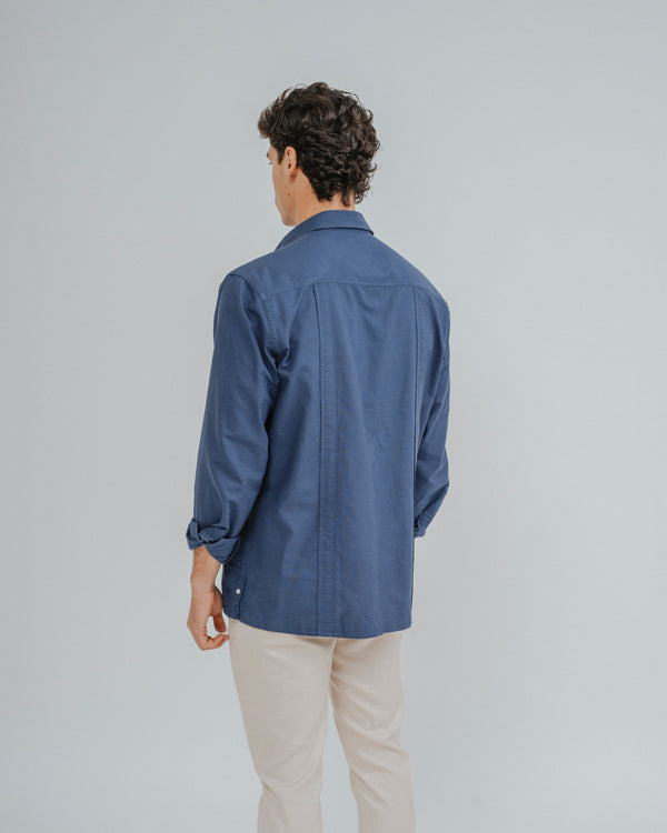 CAMISA CUBANA AZUL