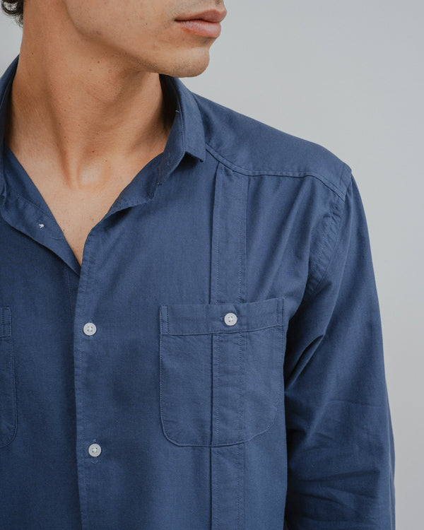 CAMISA CUBANA AZUL