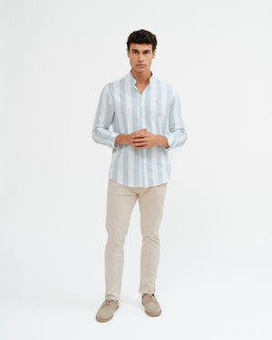 CAMISA RAYA CUELLO MAO