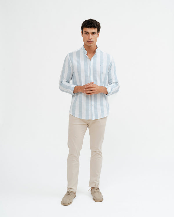 CAMISA RAYA CUELLO MAO