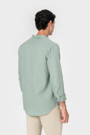 CAMISA CUADRILLÉ VERDE CUELLO MAO