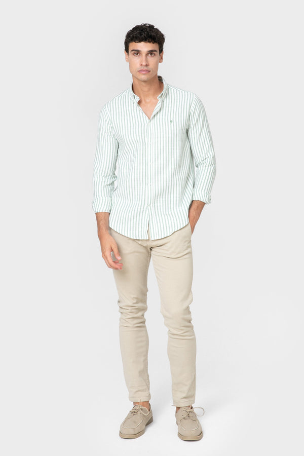 CAMISA ESTRUCTURA RAYA VERDE