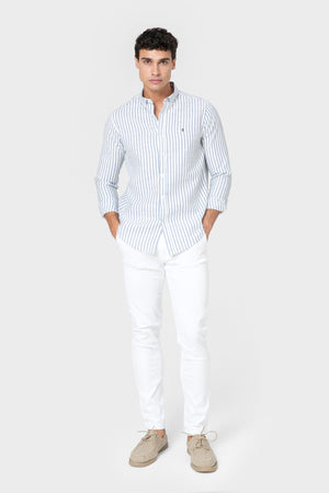 CAMISA ESTRUCTURA RAYA CELESTE
