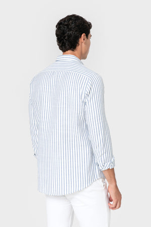 CAMISA ESTRUCTURA RAYA CELESTE